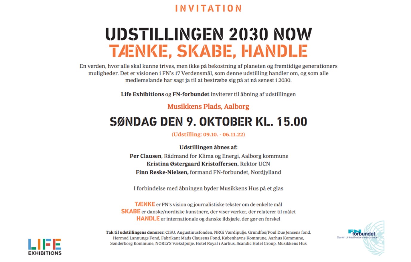 Invitation åbning 2030 Now i Aalborg
